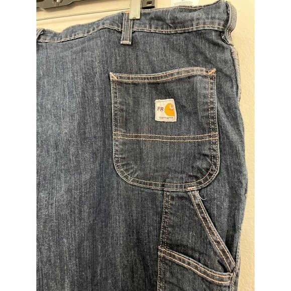 Carhartt Jeans Mans Cotton Blue Carpenter Flame resistant Size 50x30 - Picture 5 of 8